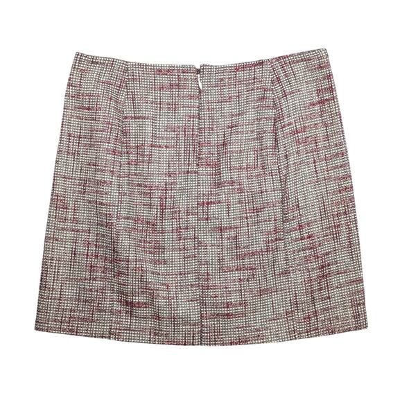 Banana Republic Burgundy Tweed Mini Skirt Sz 10 Preppy Corpcore Officewear - Picture 3 of 12